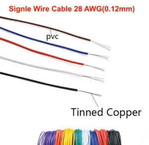 SIM1 سیم افشان (مس قلع اندود) زرد AWG28 1*28 ( متری )- اورجینال